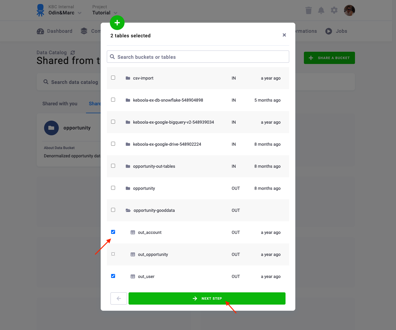 Screenshot -- Select Tables
