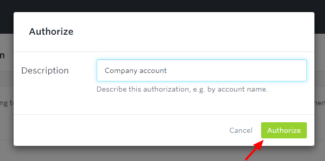 Screenshot - External Authorization