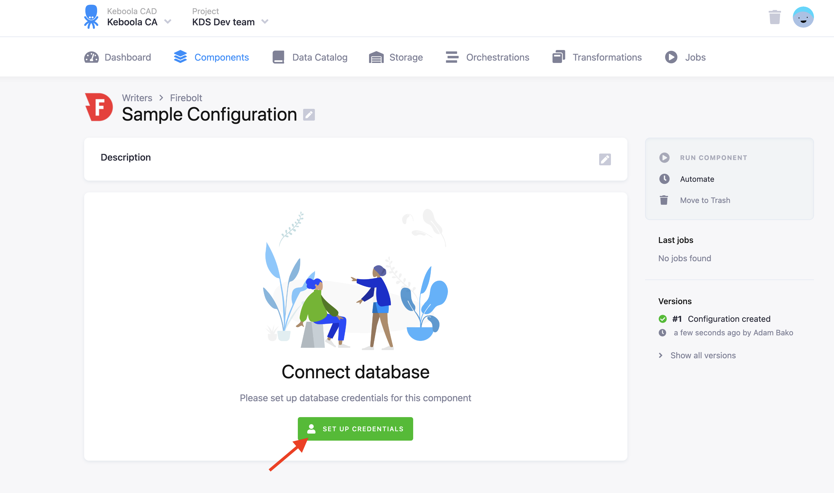 Screenshot - Credentials page