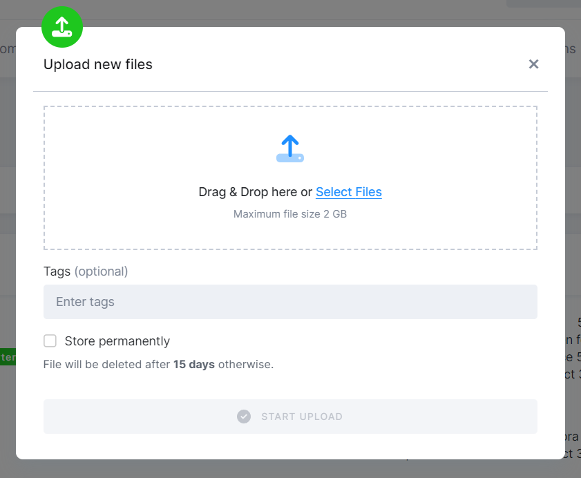 Screenshot - File upload detail