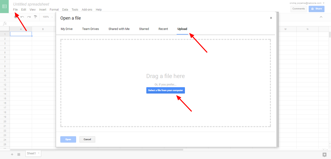 Google Spreadsheets Screenshot